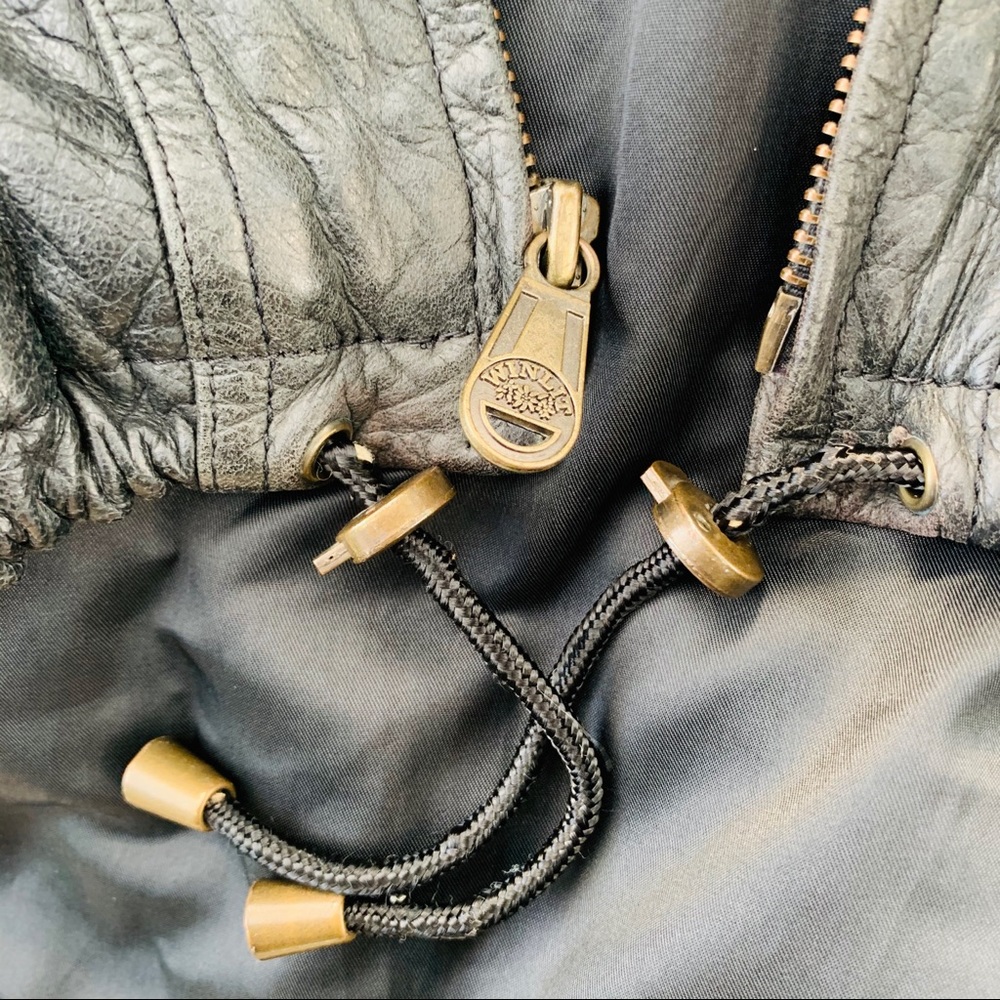 Vintage Genuine Butter Leather Black Bomber Jacket - Picture 14 of 16